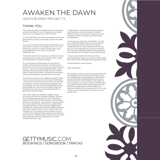 Awaken the Dawn Songbook