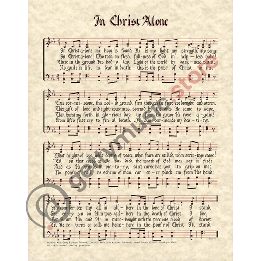 In Christ Alone, Getty Music, Sheet Music