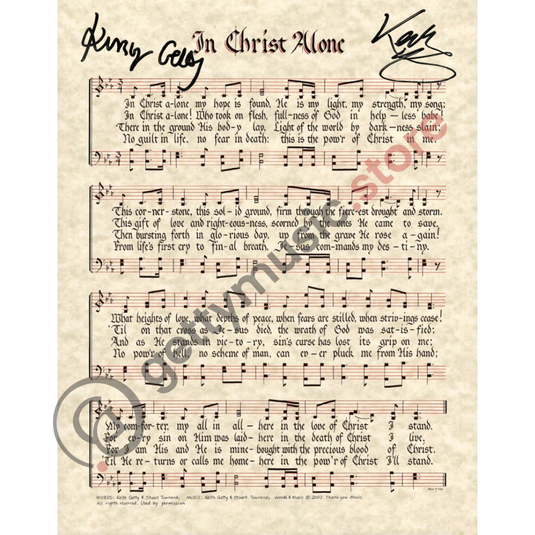 In Christ Alone - Frameable Hymn Setting in Calligraphy